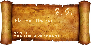 Höger Ibolya névjegykártya